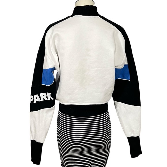Ivy Park (S) Color Block Crop Sweatshirt Beyoncé Royal Mock Athleisure - Picture 11 of 11